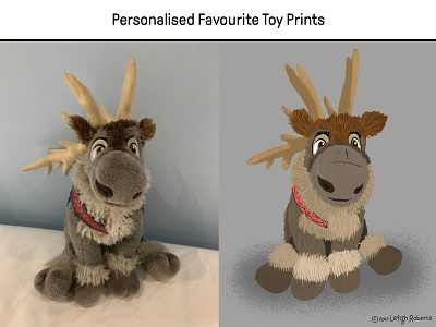 Toy design frozen illustration personalised reindeer sven toys