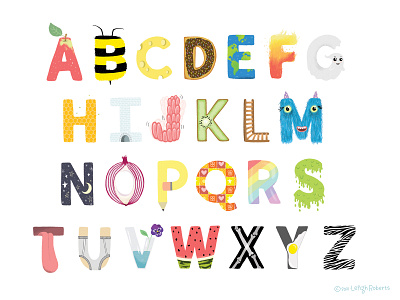 Apple Bee Cheese alphabet apple bee cheese design digital drawing doughnut earth fire ghost hive illustration jelly kids room monster poster tongue watermelon xray zebra