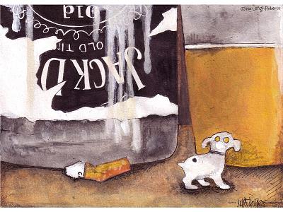 Donnie animal toy art artwork beer dog illustration jack daniels pen pub pubcrawl toy watercolour