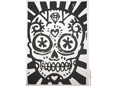 Skull (Lino Print) drawing ink lino lino print mexican skull print skull