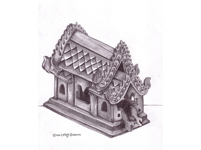 Spirit House drawing illustration pencil drawing pencils spirit house still life