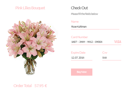 Daily UI #002 card checkout clean payment credit daily dailyui flowershop minimal onlineshop ui