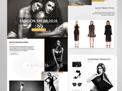 Black Fashion show black clean fashion fashionshow landingpage layout marketing runway ui website