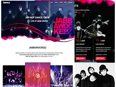 Jbwkz Dance Crew band dancecrew dancer hiphop landingpage layout theme ui