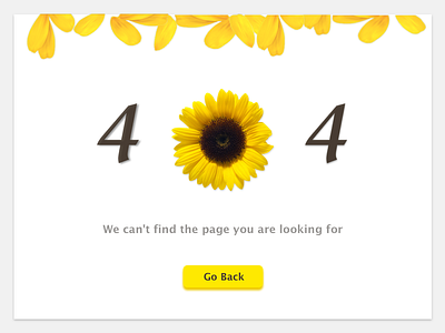 404 Error 404 clean layout minimal sketch sunflower ui