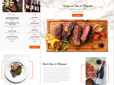 Restaurant Website clean homepage landing layout minimal restaurant ui web website