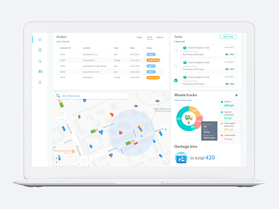 waste management services dashboard minimal ui ux waste