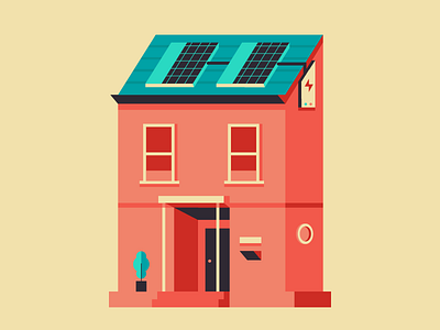 Solar Power challenge colors design electric house illustration sun weekly windows