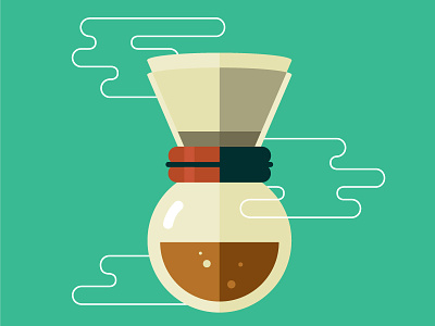 Weekly challenge: #6 Chemistry awake beans chemex coffee design flat illustration roast