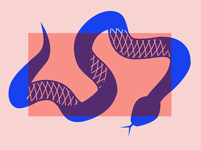 Snake Time color design flat illustration minimal snake