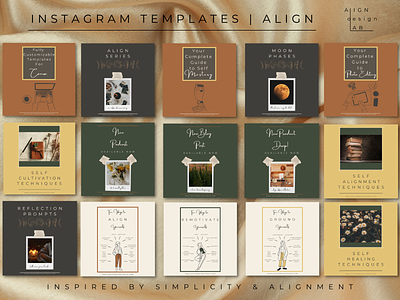 Instagram Templates | A L I G N aesthetic aesthetic instagram templates aesthetic templates beautiful templates boho templates canva templates creative art creative templates customizable templates graphic design instagram marketing instagram post template kits instagram templates simple templates template bundles template inspiration template kits template packs