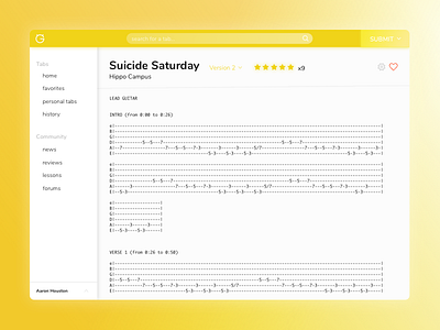 Ultimate Guitar Redesign - Tab View