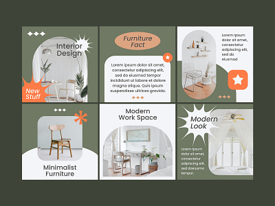Interior Design - Instagram Layout branding design feed graphic design illustration instagram instagram post promotion ui vector