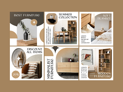 Minimal Furniture - Instagram Layout branding clean design feed illustration instagram instagram post landing page layout layout design promotion simple typography ui ux vector web