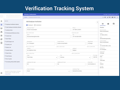 Verification Tracking System