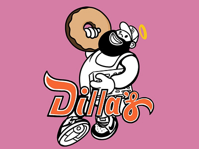 Dilla’s Donuts illustration apparel art branding design graphic design graphics illustration illustration art illustrator merch design music art typography vector