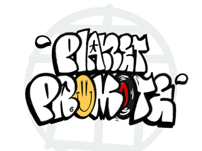 Planet Promote Logo Graphic Design branding design graffiti graphic design illustration logo logo design typography vector