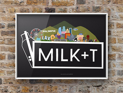 Milk+T Boba Mural & Poster Design art branding branding identity design graphic design illustration logo logo design merch design poster design product design typography vector