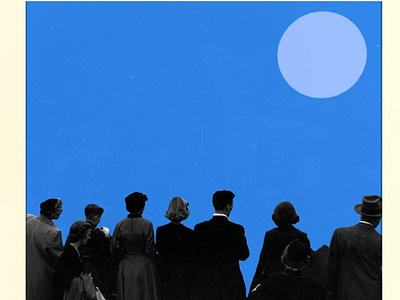 Blue Moon Digital Collage Art