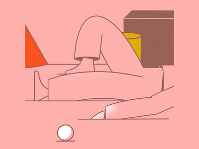 Feeling More Like Me breaktime design flat geometric illustration ipadpro lying pink procreate rest vector