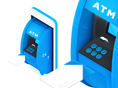 Mobile ATM Machine 3d atm machine mobile payments rendering