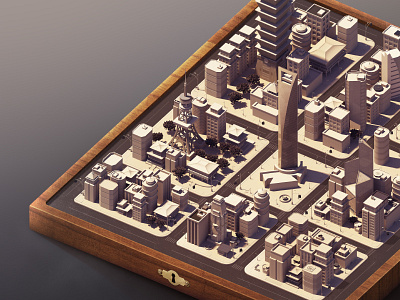 Almost there... but not quite 3d isometric map photoshop rendering