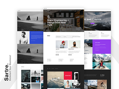 Sartre Multipurpose HTML Template agency creative css3 html5 landing page multipurpose nature one page photography travel