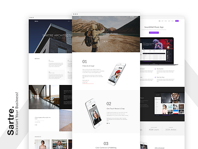 Sartre Multipurpose HTML Template architecture creative css3 html5 landing page mobile app multipurpose one page parallax web app