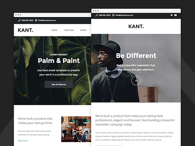 Kant - Responsive Email for Startups - Agency Alt & Ecommerce campaign monitor email boilerplate email framework email marketing email template mailchimp mailster pine portfolio responsive email stampready startup