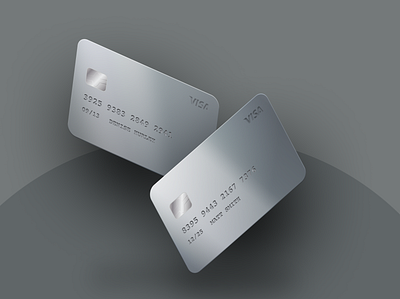 Metallic Credit Card Design 3d appicon branding card credit credit card dailyui debit design figma fintech icon illustration logo silver card ui visa