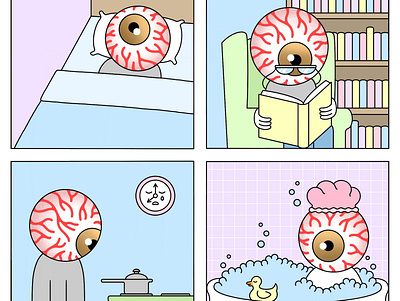 Just Your Average Eyeball cartoon character comic comicstrip cute design digital digitalart digitalartist editorial editorialcartoon freelance graphic design illustration kawaii