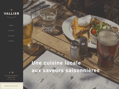 Bistrot Vallier beer bistrot canada food interface lys menu motion restaurant ui ux website