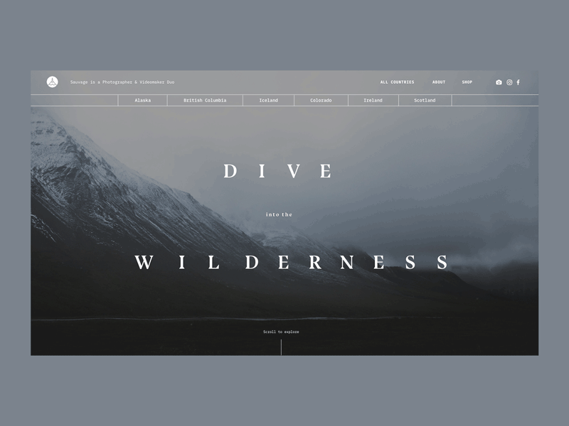 Sauvage - Website cloud mountain nature photo river sauvage serif tree video wild wilderness