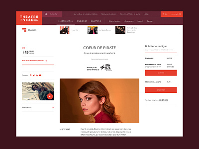 Théâtre de la Ville - Artist Page artist buy city coeur curtain purple red show theater théâtre ticket