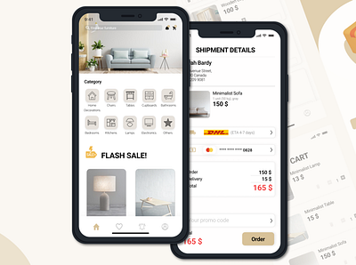 Furniture E-commerce app design e commerce furniture icon mobile app typography ui ui design ux vector