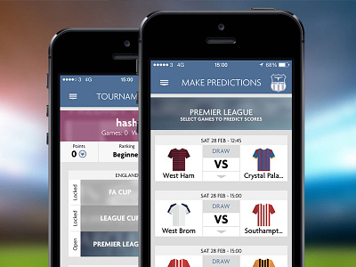 Football Fortune app design application mobile app ui design ux