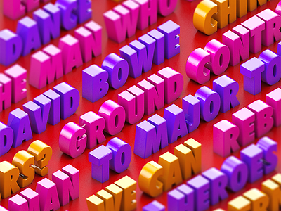 Type Tue - Bowie 3d type bowie cinema4d cr6 type type tuesday typography