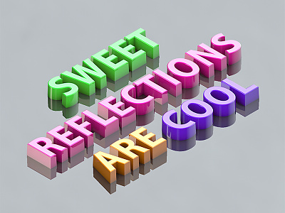 Type Tuesday - Sweet Reflection 3d type cinema4d cr6 type type tuesday typography