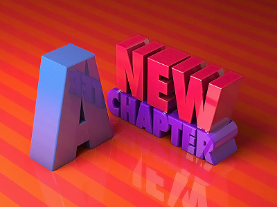 Type Tues - A New Chapter 3d type blocks cinema4d cr6 type isometric type tuesday typography