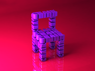 Type Tues - Chair 3d blocks cinema4d cr6 isometric tuesday type typography