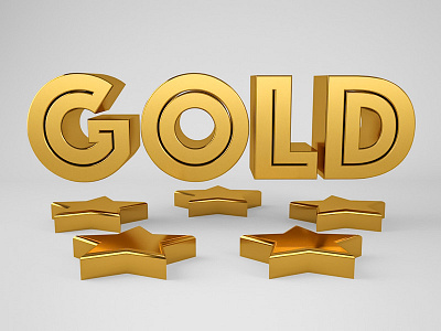 Type Tues - Gold 3d blocks cinema4d cr6 isometric tuesday type typography