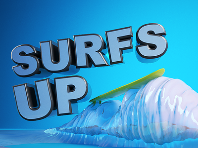 Type Tues - Surfs Up! 3d blocks cinema4d cr6 isometric tuesday type typography