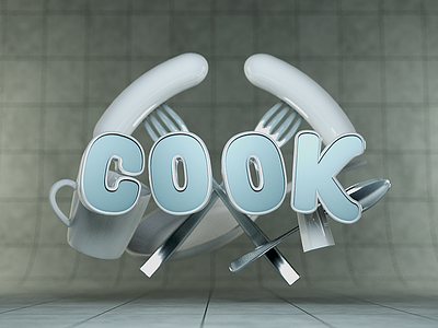 Type Tues - Cook 3d blocks cinema4d cr6 isometric tuesday type typography