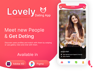 Lovely - Dating UI Kit For Mobile App application design datting app mobile application ui ux