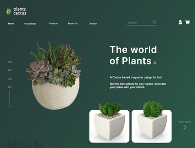 Plants Cactus - Sales-Dashboard application cactus dashboard landing page logo plants website