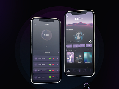 Meditation Mobile App application clam graphic design landing page meditation mobile sleep uiux