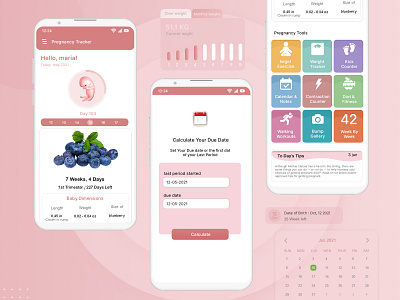 Pregnancy Tracker app baby design girl mobile pregnancy ui ux
