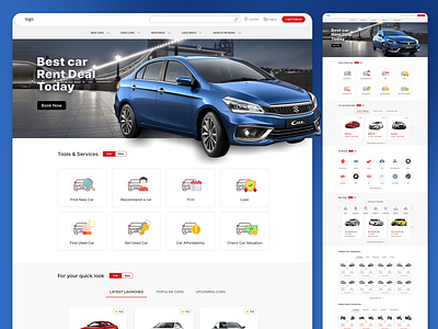 Car Rental Website And App Concept all car app concept car car rental design graphic design rent ui ux web development website