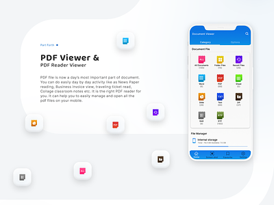 PDF Viewer & Reader Viewer application design graphic design landing page logo mobile app pdf pdf viewer scanner ui ui ux design ux word