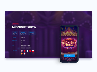 Web design of game page casino design game illustration information landing statistics ui web web design